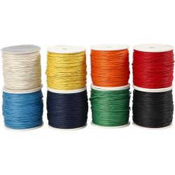 Ficelle de coton, ép. 1 mm, ass. de couleurs, 8x40 m/ 1 Pq.