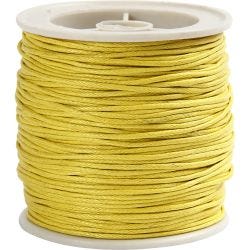 Ficelle de coton, ép. 1 mm, jaune, 40 m/ 1 rouleau