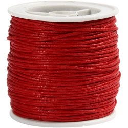Ficelle de coton, ép. 1 mm, rouge, 40 m/ 1 rouleau