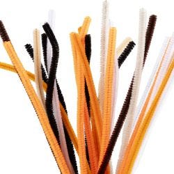 Fil chenille, 30 cm, 6 mm, couleurs Halloween, 25ass./ 1 Pq.