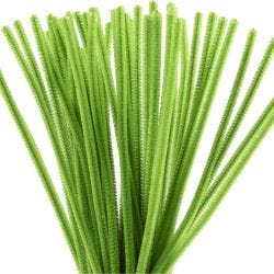 Fil chenille, 30 cm, 6 mm, vert citron, 50pièces/ 1 Pq.
