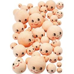 Boules de coton avec visages