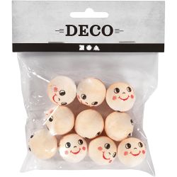 Boules de coton avec visages