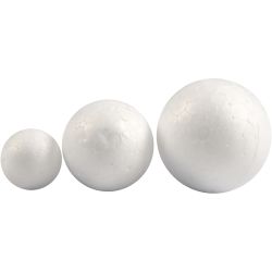 Boules en polystyrène, d 20+30+40 mm, blanc, 12 pièces/ 1 Pq.