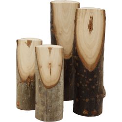 Bouts de bois décoratifs coupés en biais