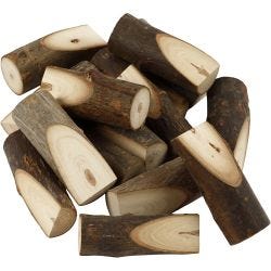 Bouts de bois décoratifs coupés en biais