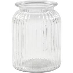 Jarre en verre, H : 14,5 cm, d 11 cm, diamètre intérieur 7 cm, 6 pièces/ 1 Pq.