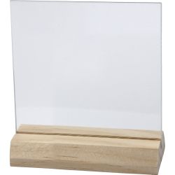 Plaque de verre avec socle en bois