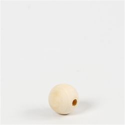 Perle en bois, d 15 mm, diamètre intérieur 3 mm, 20 pièces/ 1 Pq.