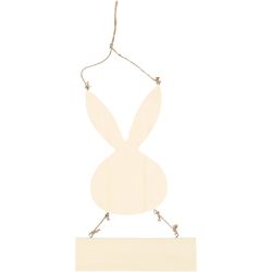 Lapin avec panneau, 29,5 cm, 19,2 cm, 1 pièce