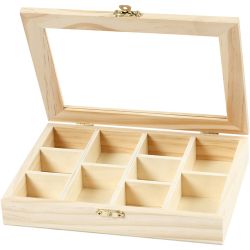 Boîte avec un couvercle en verre