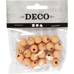 Boules en bois avec visage