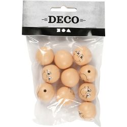 Boules en bois avec visage
