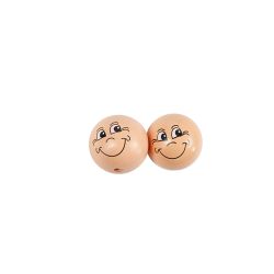Boules en bois avec visage
