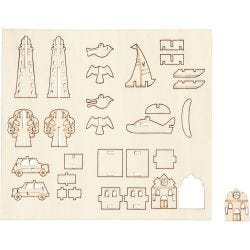 Figurines à assembler, quotidien, 15,5 cm, 17 cm, 3 mm, 1 Pq.