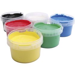 Peinture au Doigt, ass. de couleurs, 6x250 ml/ 1 Pq.