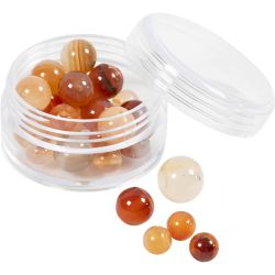 Perles de pierres d'agate, dim. 1x10, 12x8, 15x6 mm, diamètre intérieur 0,9-1 mm, brun clair, 28 pièces/ 1 Pq.