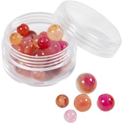 Perles de pierres d'agate, dim. 1x10, 12x8, 15x6 mm, diamètre intérieur 0,9-1 mm, beige, rose, 28 pièces/ 1 Pq.