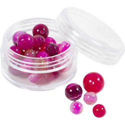 Perles de pierres d'agate, dim. 1x10, 12x8, 15x6 mm, diamètre intérieur 0,9-1 mm, rose, 28 pièces/ 1 Pq.