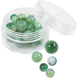 Perles de pierres d'agate, dim. 13x8, 15x6 mm, diamètre intérieur 0,9-1 mm, vert vif, 28 pièces/ 1 Pq.
