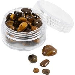 Perles de cristal, Œil de tigre, d 7-12 mm, diamètre intérieur 1 mm, brun, 63 pièces/ 1 Pq.