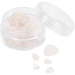 Perles de cristal, Quartz rose, d 7-12 mm, diamètre intérieur 1 mm, rose, 63 pièces/ 1 Pq.