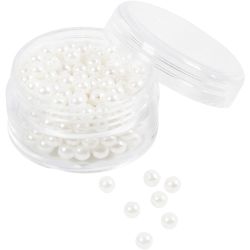 Perles de Cire, d 4 mm, diamètre intérieur 1,5 mm, nacré, 210 pièces/ 1 Pq.