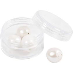 Perles d’eau douce, Perforé longitudinalement, d 13-14 mm, diamètre intérieur 0,8 mm, nacré, 4 pièces/ 1 Pq.