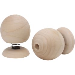 Figurine en bois sur ressort