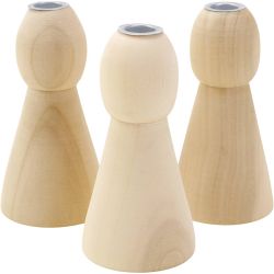 Bougeoirs coniques en bois