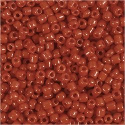 Perles de Rocaille, d 3 mm, dim. 8/0, diamètre intérieur 0,6-1,0 mm, rouge foncé, 25 gr/ 1 Pq.