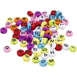 Perles rondes avec lettre