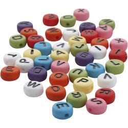 Perles rondes avec lettre