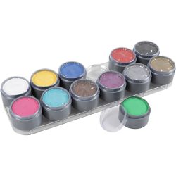 Palette de maquillage pour visage à base d'eau, ass. de couleurs, 12x15 ml/ 1 pièce