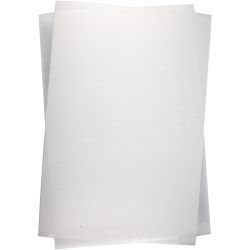 Feuilles de plastique thermorétractable, feuille 20x30 cm, ép. 0,3 mm, blanc mat, 10 flles/ 1 Pq.
