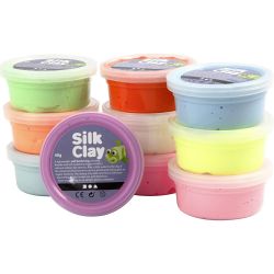 Silk Clay®, Basic 2, ass. de couleurs, 10x40 gr/ 1 Pq.