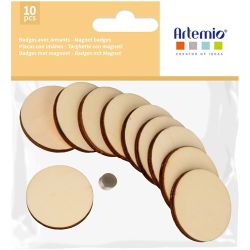Badges en bois aimantés