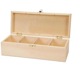 Boite à thé 4 compartiments en long