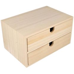 Meuble casier à tiroirs en bois brut