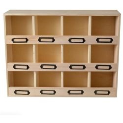 Meuble casier en bois brut