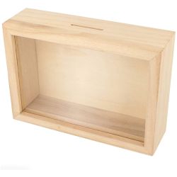 Tirelire cagnotte voyage en bois à décorer