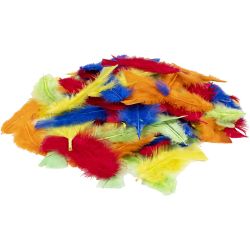 Duvet, L : 7-15 cm, ass. de couleurs, 100 gr/ 1 sac
