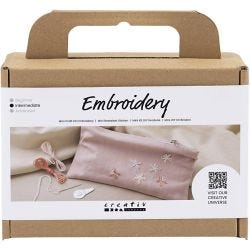 Mini Kit DIY Broderie, Pochette, dusty rose, 1 Pq.