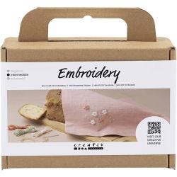 Mini Kit DIY Broderie, Serviettes en tissu, dusty rose, 1 Pq.