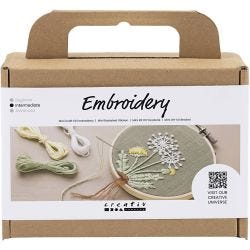Mini Kit DIY Broderie, Cadre à broder, dusty vert, 1 Pq.