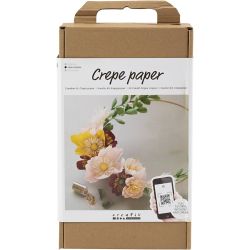 Kit DIY Papier Crépon, Couronne, Crêpé à 180%, 1 Pq.