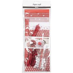 Mélange créatif, découpage papier, rouge, blanc, 1 Pq.