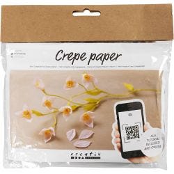 Mini Kit DIY Papier Crépon, Branche de cerisier, Crêpé à 180%, 1 Pq.