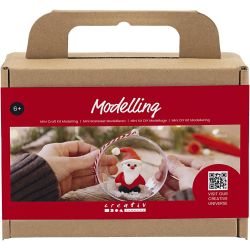 Mini Kit DIY Modelage, P&egrave;re No&euml;l, rouge/blanc, 1 Pq.