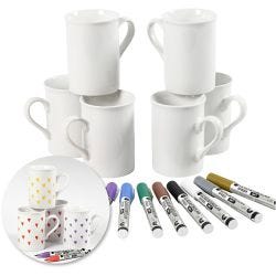 Kits - Décoration de tasses avec des feutres pour porcelaine, 1 set